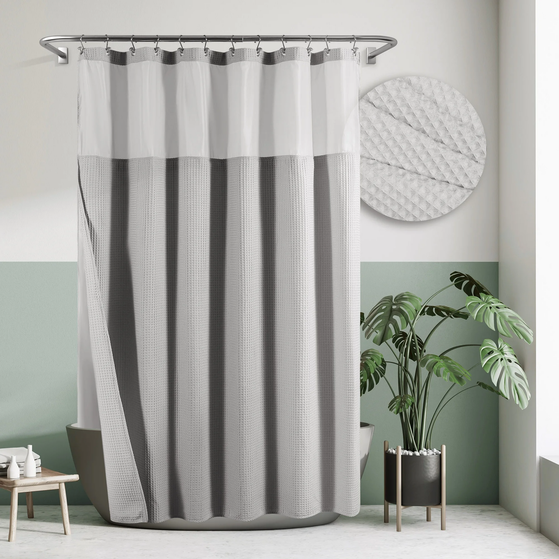 Barossa Design Duschvorhang Waffelmuster – Eleganz Für Ihr Badezimmer 0