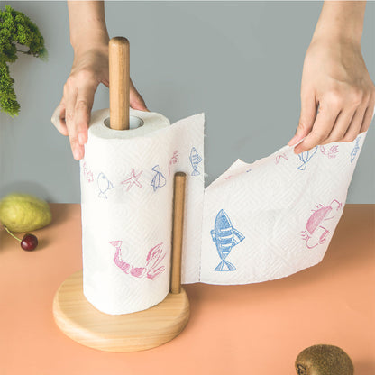 Bill.F® Doppelpoliger Papierhandtuchhalter Aus Holz – Stilvolle Küchenorganisation Mit Teakholz 3