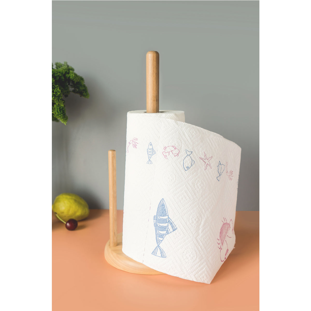 Bill.F® Doppelpoliger Papierhandtuchhalter Aus Holz – Stilvolle Küchenorganisation Mit Teakholz 6