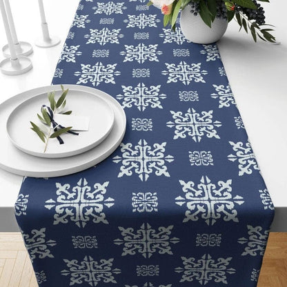 Blauer Schneeflocken-Muster Tischläufer – Festliche Eleganz Für Jeden Anlass 2