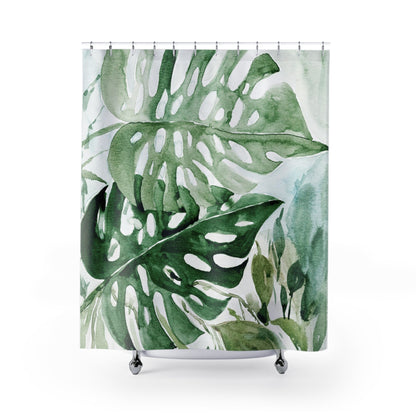 Boho Duschvorhang Dschungel-Monstera – Frischer Stil Für Ihr Badezimmer 0