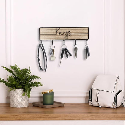 Boho Schlüsselhakenhalter Holz Metall – Stilvolle Ordnung für Ihr Zuhause 1