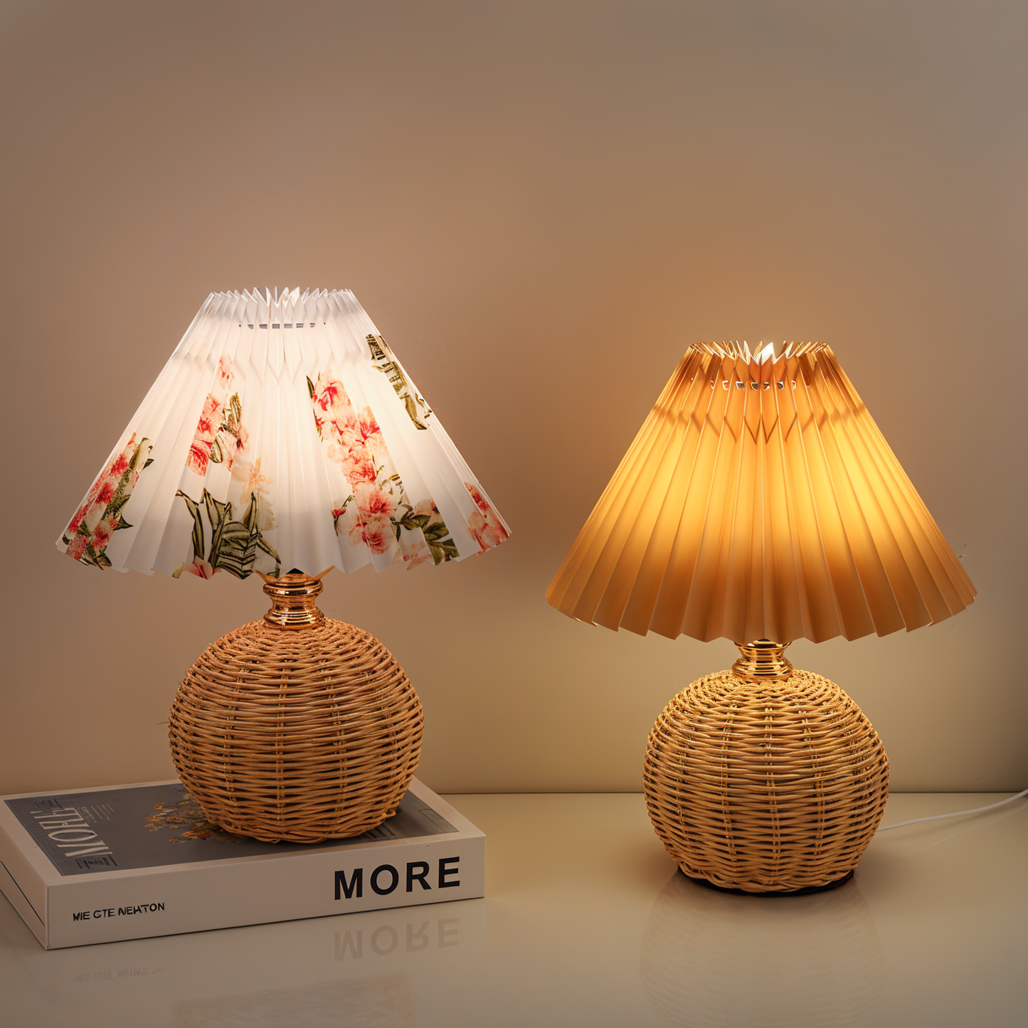 Brolly Plissierte Tischlampe Rattan – Gemütliche Beleuchtung Für Ihr Zuhause 1