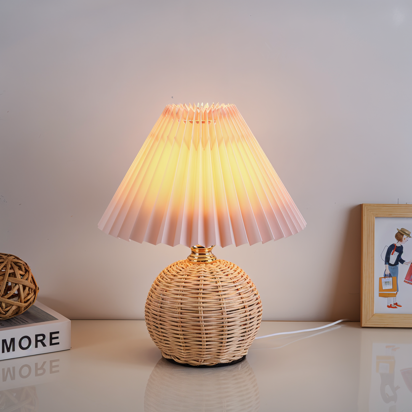 Brolly Plissierte Tischlampe Rattan – Gemütliche Beleuchtung Für Ihr Zuhause 6