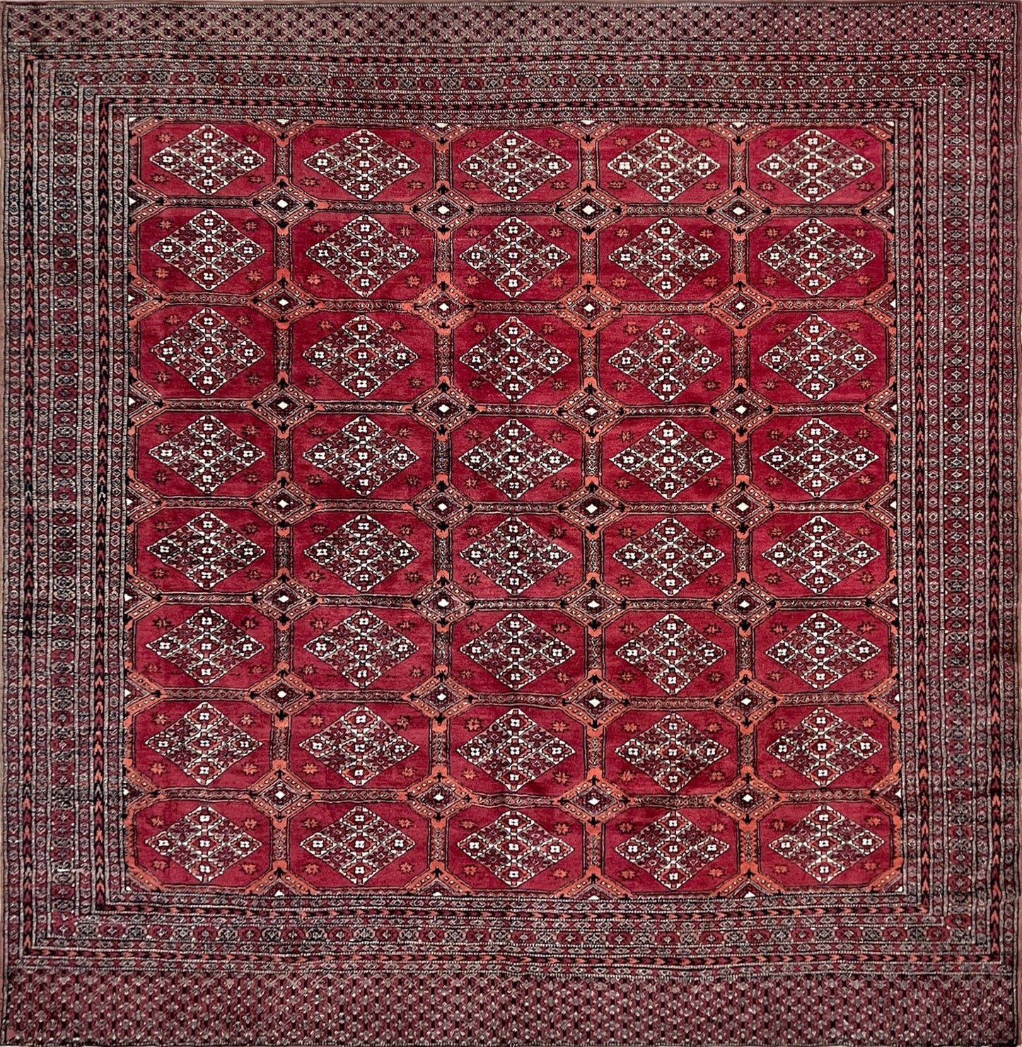 Buchara Vintage Teppich 230x236 cm – Handgefertigter Wollteppich Für Warme Räume 0