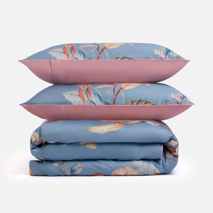 Buntes Bettbezug-Set Mit Baummuster – Elegante Tropische Akzente Für Ihr Schlafzimmer 0