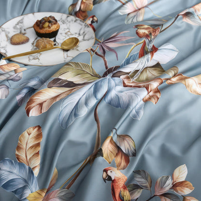 Buntes Bettbezug-Set Mit Baummuster – Elegante Tropische Akzente Für Ihr Schlafzimmer 2