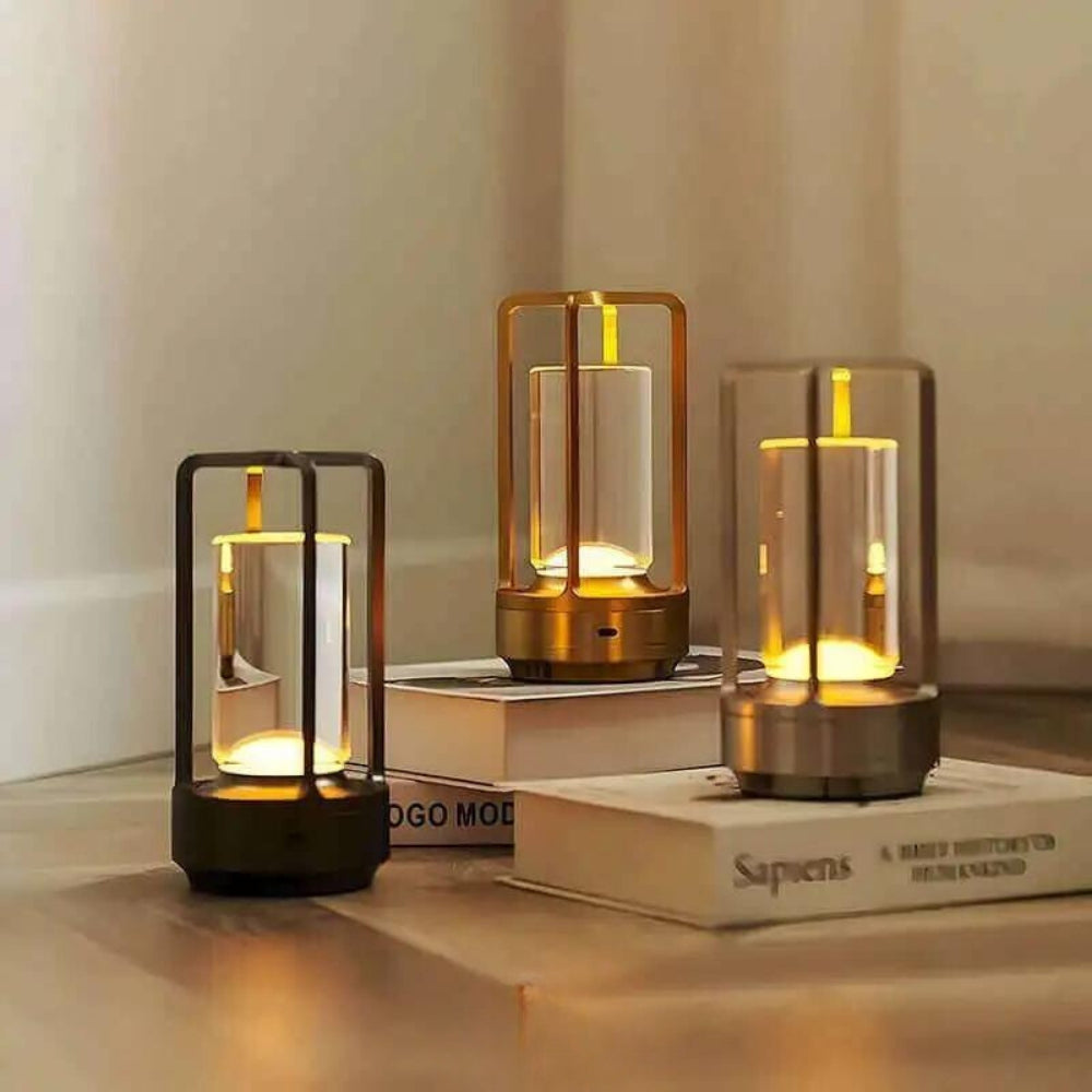 **Casa Nordic Kristalllaterne – Elegante Kabellose Tischlampe** 1