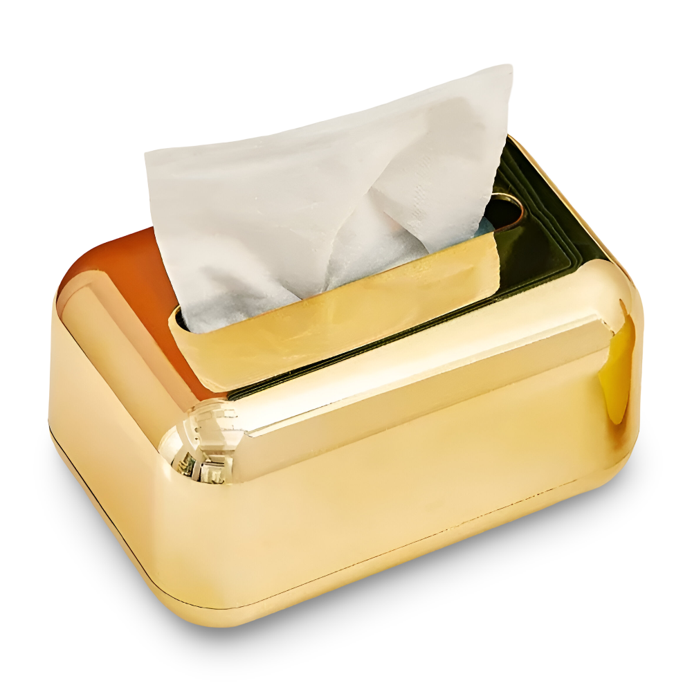 CaseDeluxe Spiegelbox Gold – Stilvolle Aufbewahrung für Taschentücher 0