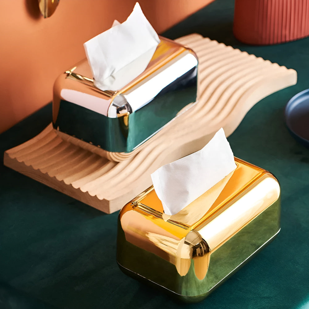 CaseDeluxe Spiegelbox Gold – Stilvolle Aufbewahrung für Taschentücher 3
