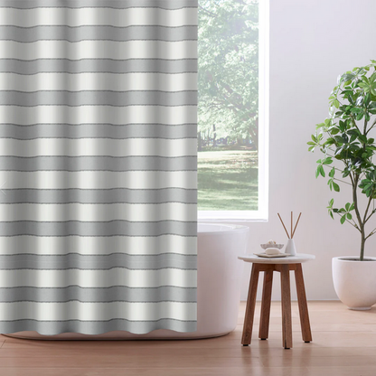 Clean Design Home® Duschvorhang Aus Baumwolle – Modernes Streifenmuster Für Ihr Badezimmer 2