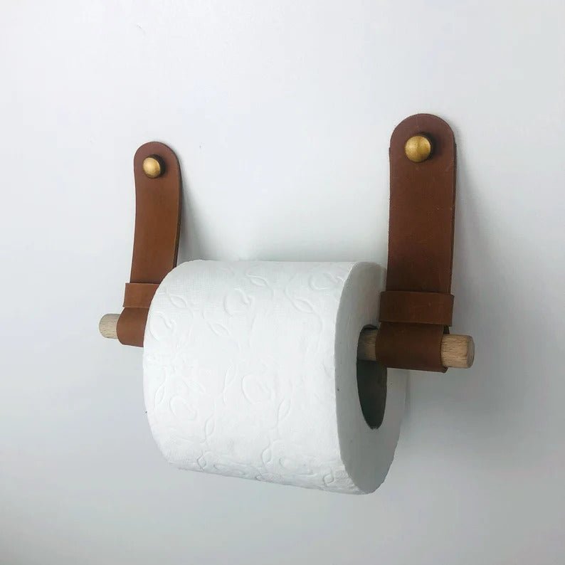 Cognacfarbener Leder Toilettenpapierhalter – Elegantes Design Für Ihr Badezimmer 0