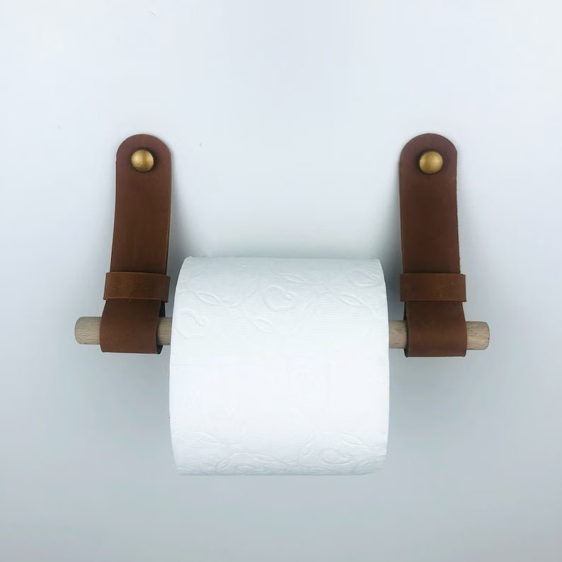 Cognacfarbener Leder Toilettenpapierhalter – Elegantes Design Für Ihr Badezimmer 1