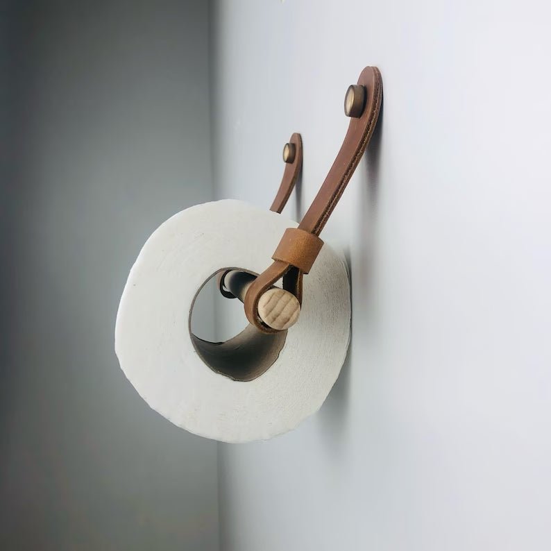 Cognacfarbener Leder Toilettenpapierhalter – Elegantes Design Für Ihr Badezimmer 2