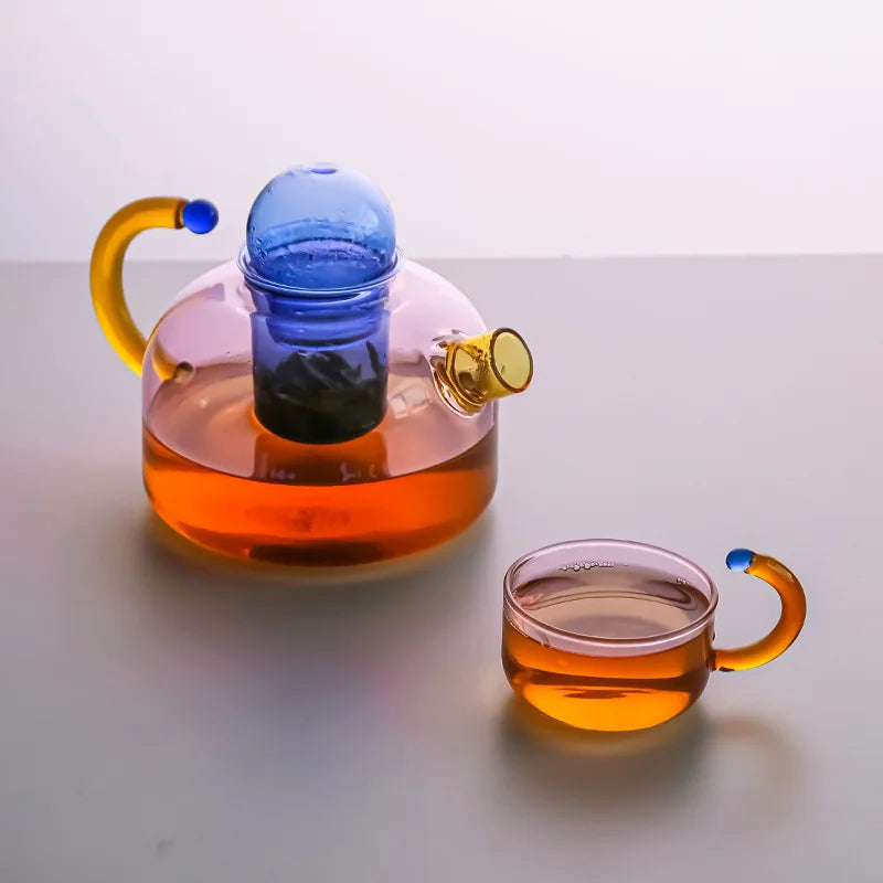 Color Bloom Teekannen- und Tassenset aus Glas – Stilvolles Teeritual für Jeden Anlass 3