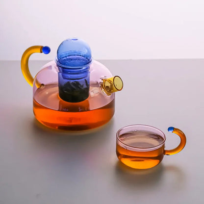 Color Bloom Teekannen- und Tassenset aus Glas – Stilvolles Teeritual für Jeden Anlass 3