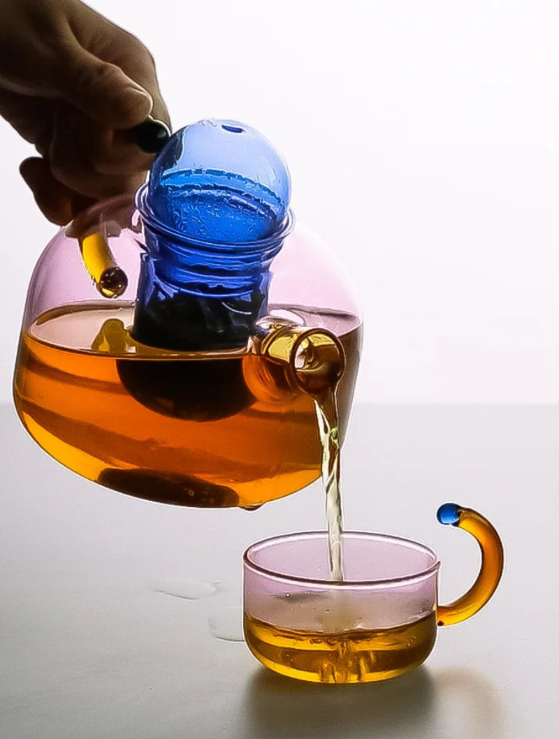 Color Bloom Teekannen- und Tassenset aus Glas – Stilvolles Teeritual für Jeden Anlass 5