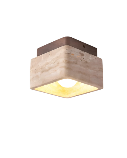 Corazon Deckenlampe aus Travertin und Holz – Minimalistische LED-Beleuchtung für Gemütliche Räume 4