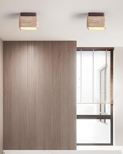 Corazon Deckenlampe aus Travertin und Holz – Minimalistische LED-Beleuchtung für Gemütliche Räume 6
