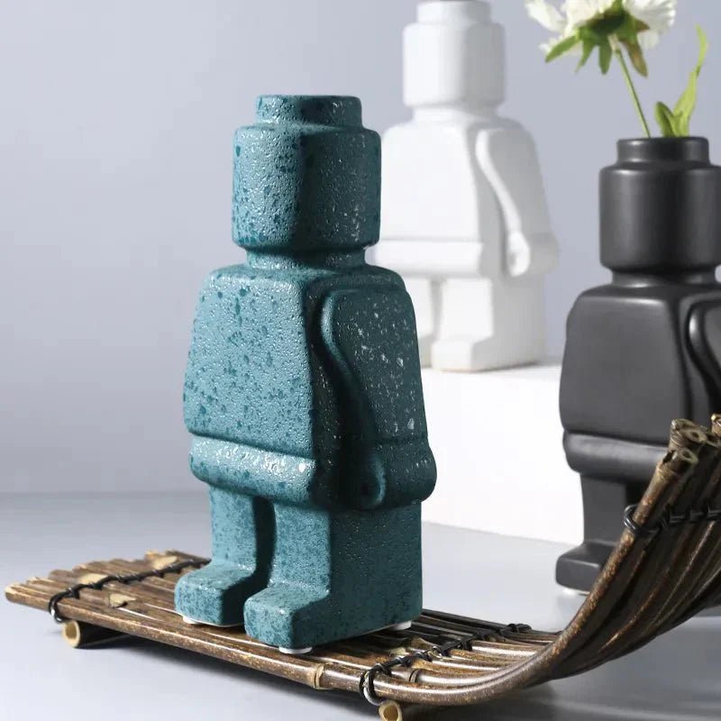 Dekorative Keramikvase Robotikdesign – Verspielt Und Einzigartig Für Jedes Zuhause 2