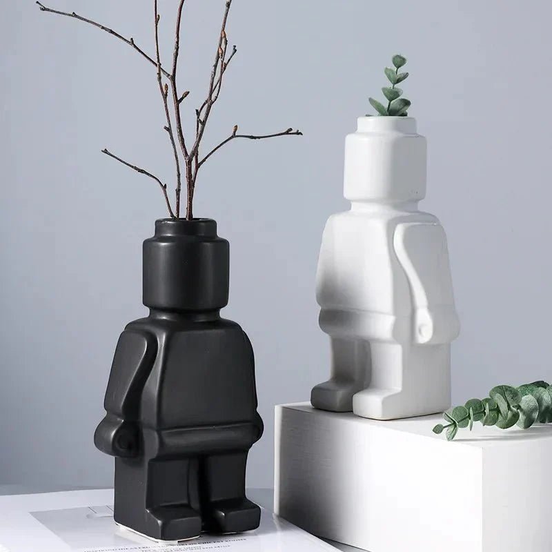 Dekorative Keramikvase Robotikdesign – Verspielt Und Einzigartig Für Jedes Zuhause 3
