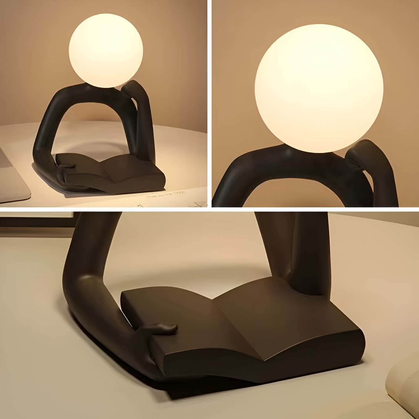 Denker Mond Skulptur Tischlampe – Künstlerische Lichtquelle für Stilbewusste 4
