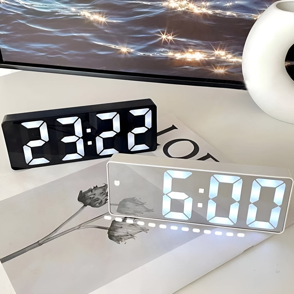 Digitaler LED-Spiegelwecker Mit Schlummerfunktion – Elegante Zeitansage Für Ihr Zuhause 2