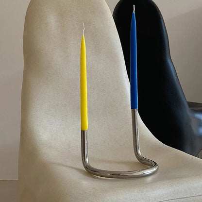 Doppelrohr Kerzenhalter Aus Edelstahl – Stilvolle Tischdekoration Für Elegante Anlässe 0