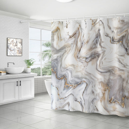Duschvorhang Marmor Aus Polyester – Stilvolles Badezimmer Erlebnis 1