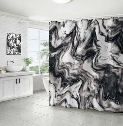 Duschvorhang Marmor Aus Polyester – Stilvolles Badezimmer Erlebnis 3
