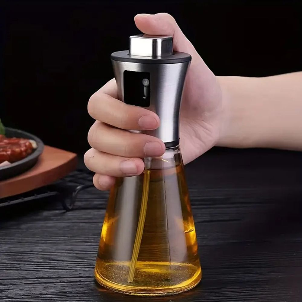 Edelstahl-Kristallöl-Sprühflasche – Präzise Ölanwendung für Köche 0