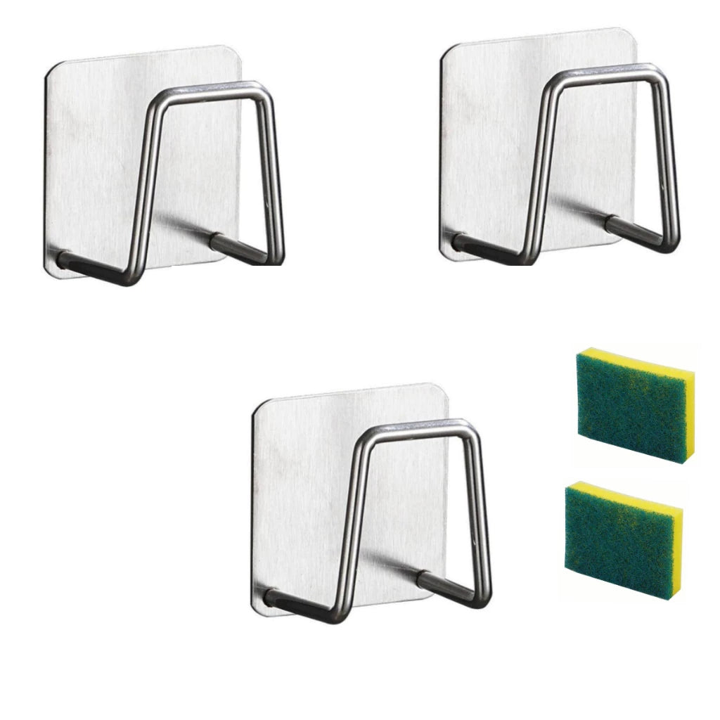 Edelstahl Spülbeckenstöpselhalter Set – Stilvolle Küchenorganisation für Hygiene 0