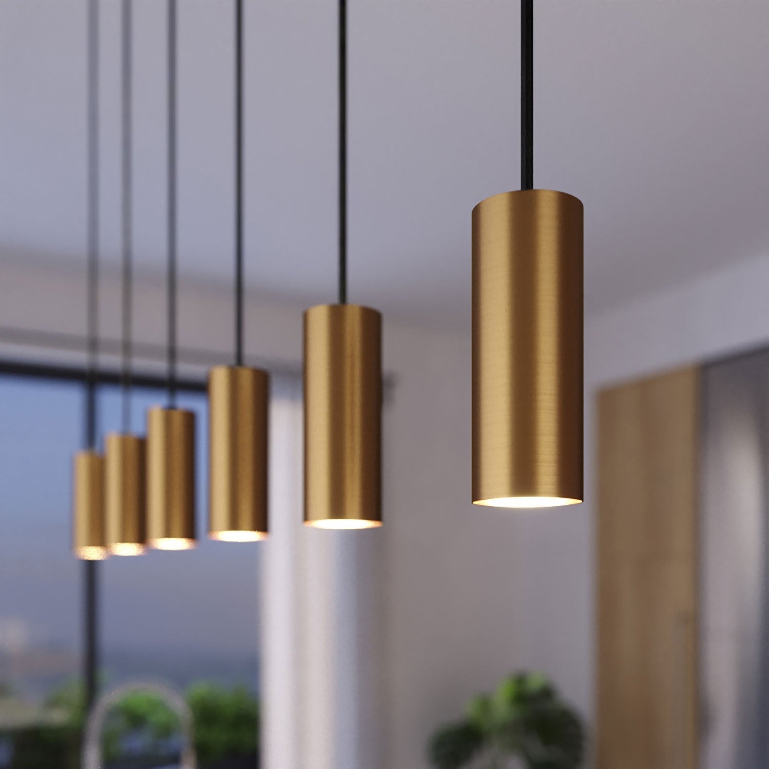 Elegante Röhrenpendelleuchte Messing – Stilvolles Licht Für Esszimmer 0