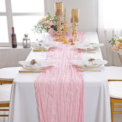 Eleganter Gaze-Tischläufer Rosa – Stilvolle Tischdekoration Für Unvergessliche Anlässe 6