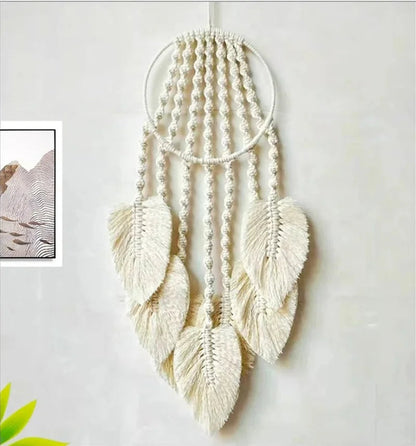 Feather Dreams Makramee-Wandbehang – Stilvolle Handgefertigte Bohème-Dekoration 2
