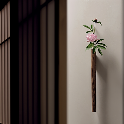 FrischFloret Wandvase Schwarznuss & Buchenholz – Elegante Blumenpräsentation Für Ihr Zuhause 3