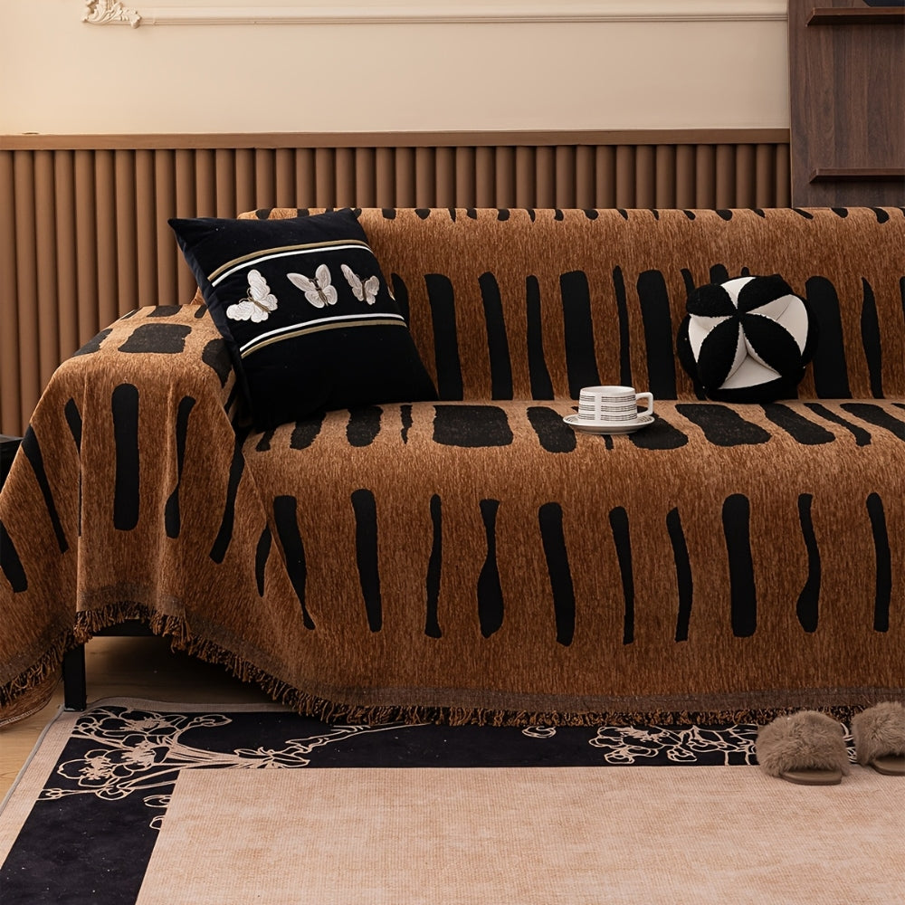 Geometrischer Tribal-Chenille-Sofabezug – Hochwertiger Schutz und Stil für Ihr Wohnzimmer 1
