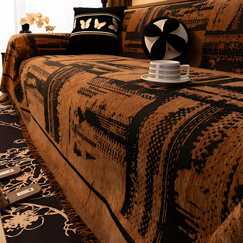 Geometrischer Tribal-Chenille-Sofabezug – Hochwertiger Schutz und Stil für Ihr Wohnzimmer 5