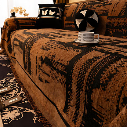Geometrischer Tribal-Chenille-Sofabezug – Hochwertiger Schutz und Stil für Ihr Wohnzimmer 5