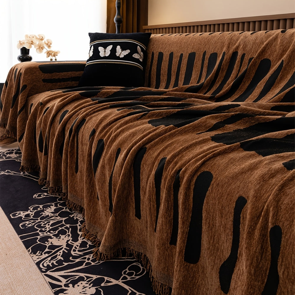 Geometrischer Tribal-Chenille-Sofabezug – Hochwertiger Schutz und Stil für Ihr Wohnzimmer 8