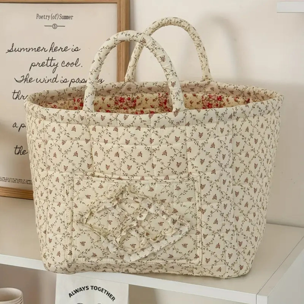 **Gestepptes Aufbewahrungskorb Blumenmuster** – Charmante und Funktionale Aufbewahrungslösung 4