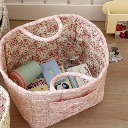 **Gestepptes Aufbewahrungskorb Blumenmuster** – Charmante und Funktionale Aufbewahrungslösung 8