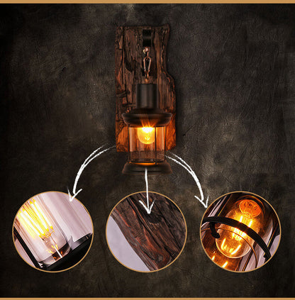 GlowCraft Zylinder-Wandleuchte Holz & Glas – Stilvolles Ambiente für Ihr Zuhause 5