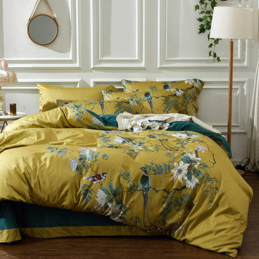 Golden Birds Bettbezug-Set – Elegante Naturinspiration Für Ihr Schlafzimmer 0