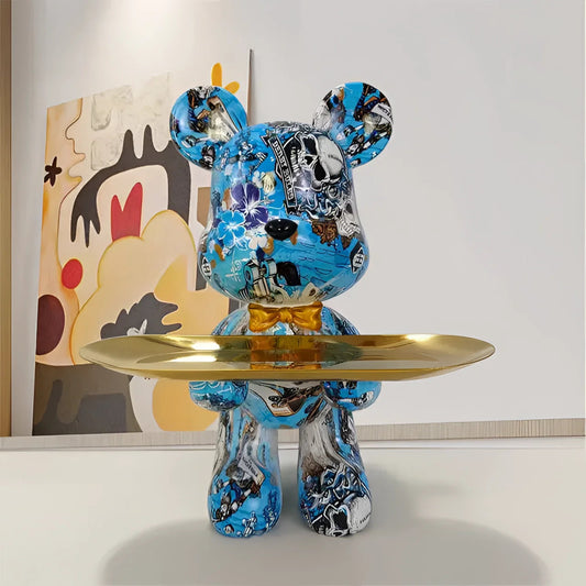 Graffiti-Bär Tischskulptur – Urbaner Charme Für Ihr Zuhause 0