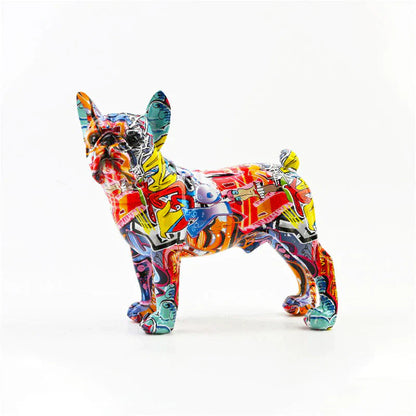 Graffiti Statue Französische Bulldogge – Urbaner Kunst Akzent Für Ihr Zuhause 7