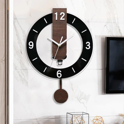 Große Retro-Schwungwanduhr Aus Holz – Stilvolles Design Für Ihr Zuhause 1