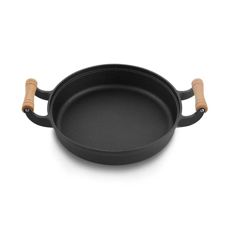 Gusseisenpfanne Doppelohr-Flachpfanne – Ideales Kochen Mit Perfekter Wärmeverteilung 3