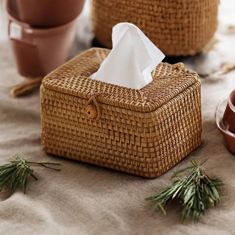 Handgewebte Taschentuchbox Sequoia – Natürliche Eleganz Für Ihr Zuhause 0