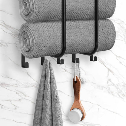 Handtuchhalter Mit Regal Und 5 Haken – Platzsparende Lösung Für Ihr Bad 1